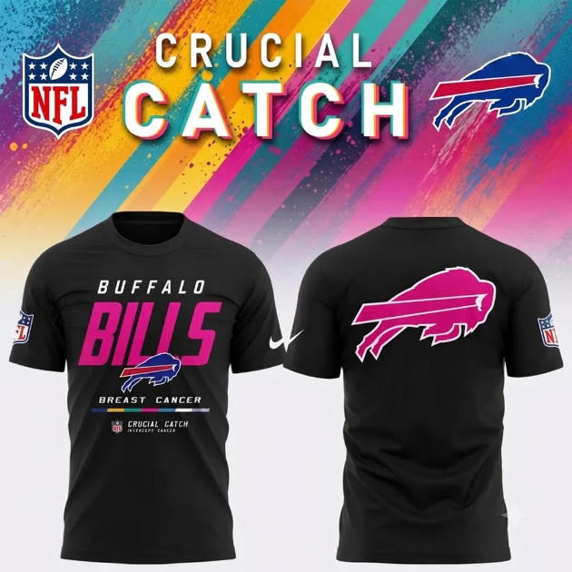 BUF 2026 Crucial Catch Intercept Cancer Graphic T Shirt - Printed