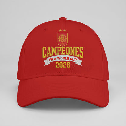Spain 2026 Soccer Champion Baseball Embroidered Cap