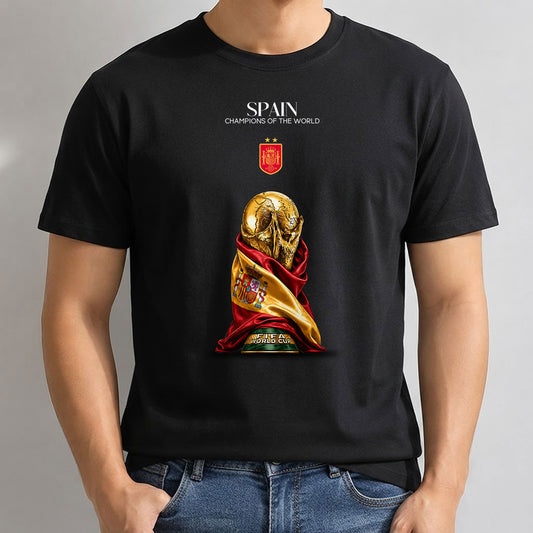 Spain 2026 Soccer Champions One Side Printed T-Shirt