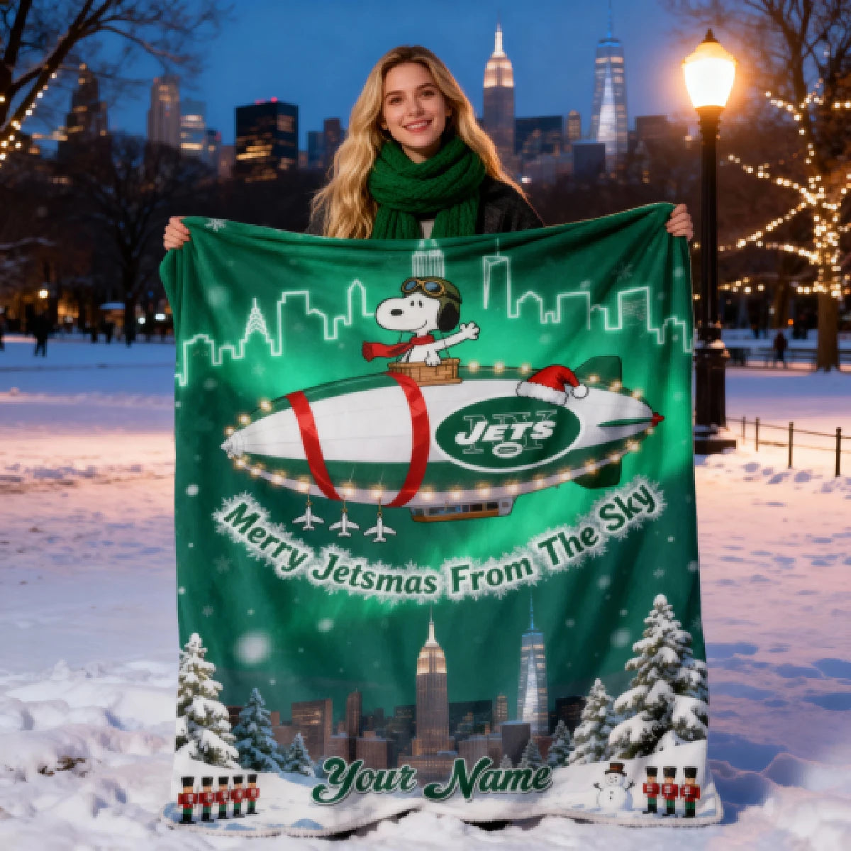 NYJ x SNP | Premium Christmas Fleece Blanket & Throw Pillow