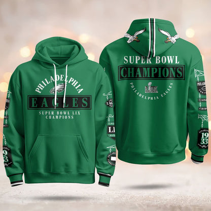 Philadelphia Eagles Super Bowl LIX Champions Hoodie - Printed