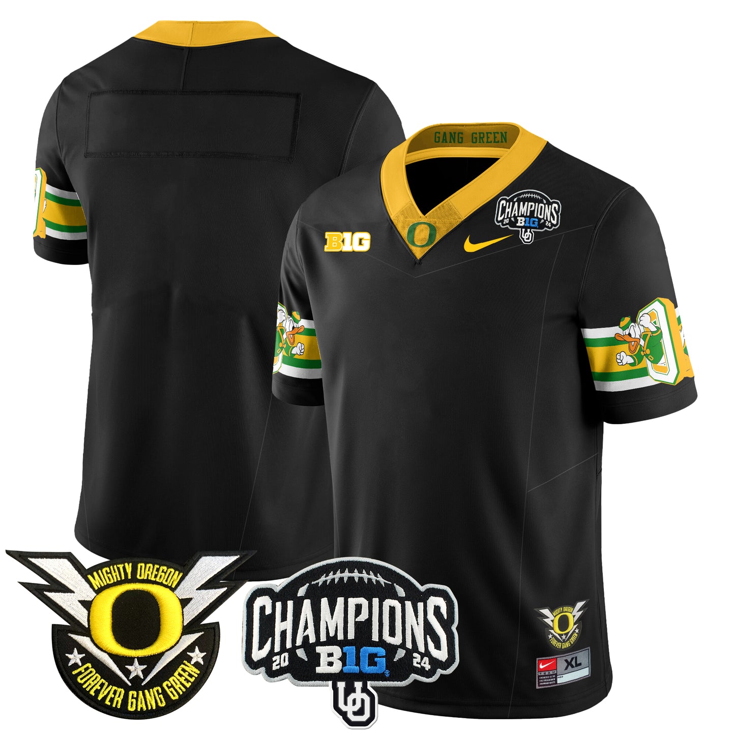 Oregon Ducks 2024 Big Ten Champions Jersey V3 - All Stitched