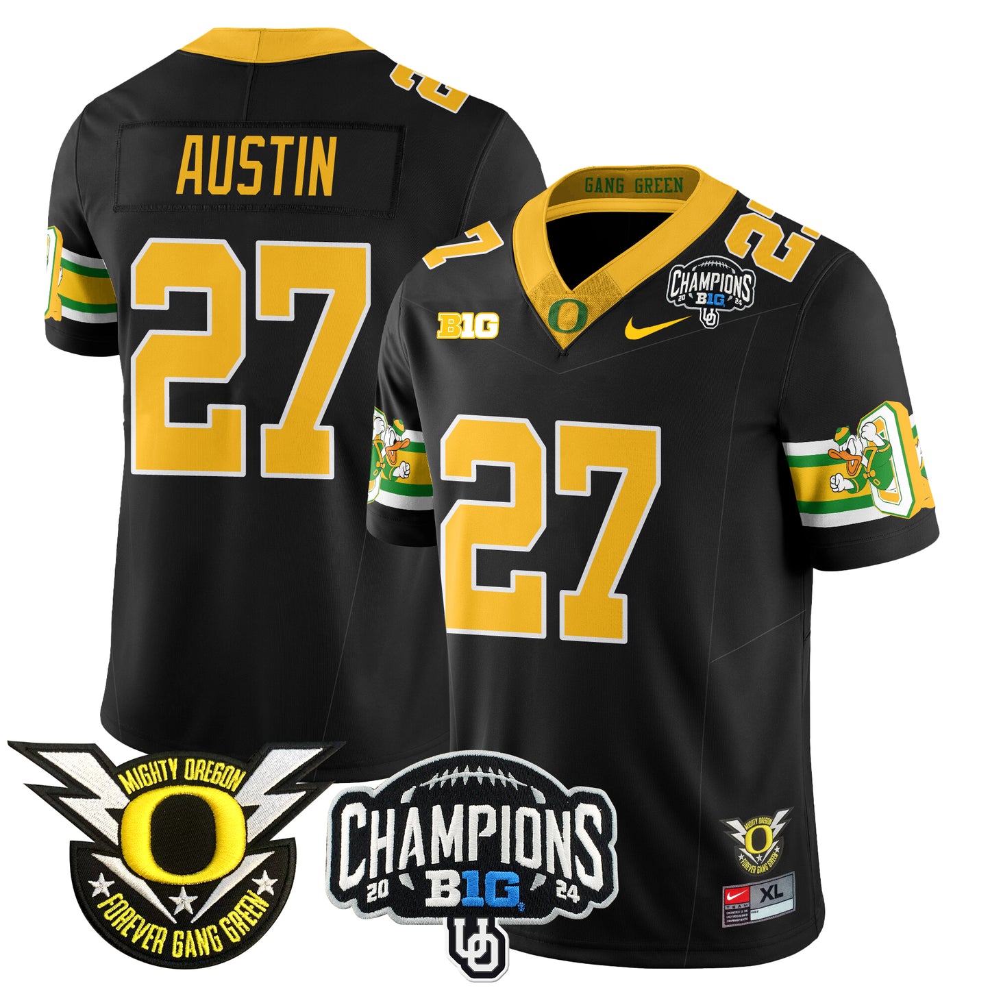 Oregon Ducks 2024 Big Ten Champions Jersey V3 - All Stitched