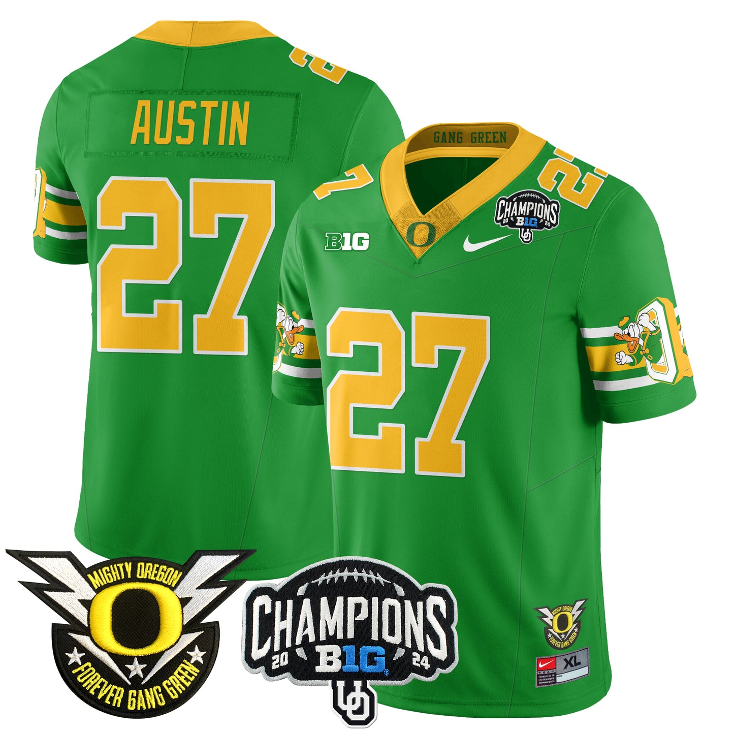 Oregon Ducks 2024 Big Ten Champions Jersey V3 - All Stitched