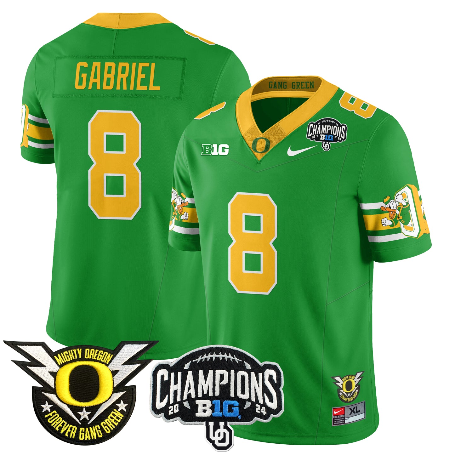 Oregon Ducks 2024 Big Ten Champions Jersey V3 - All Stitched