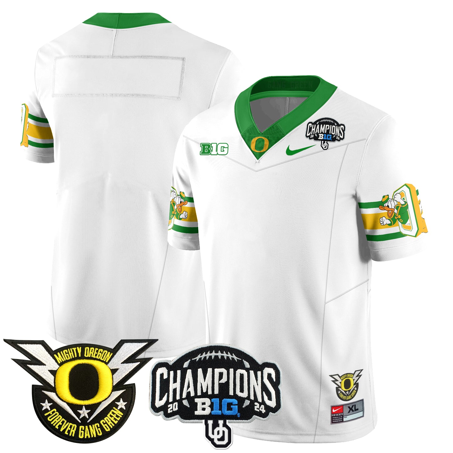 Oregon Ducks 2024 Big Ten Champions Jersey V3 - All Stitched