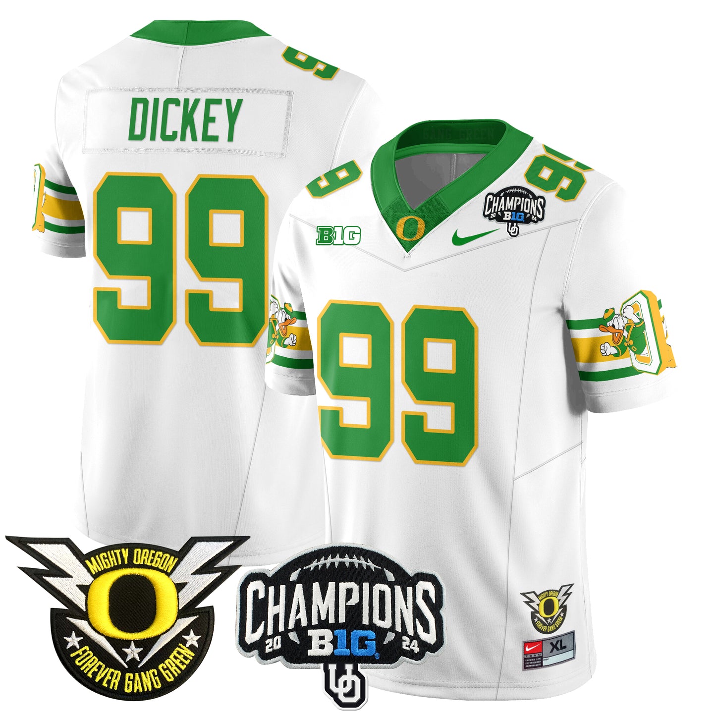 Oregon Ducks 2024 Big Ten Champions Jersey V3 - All Stitched