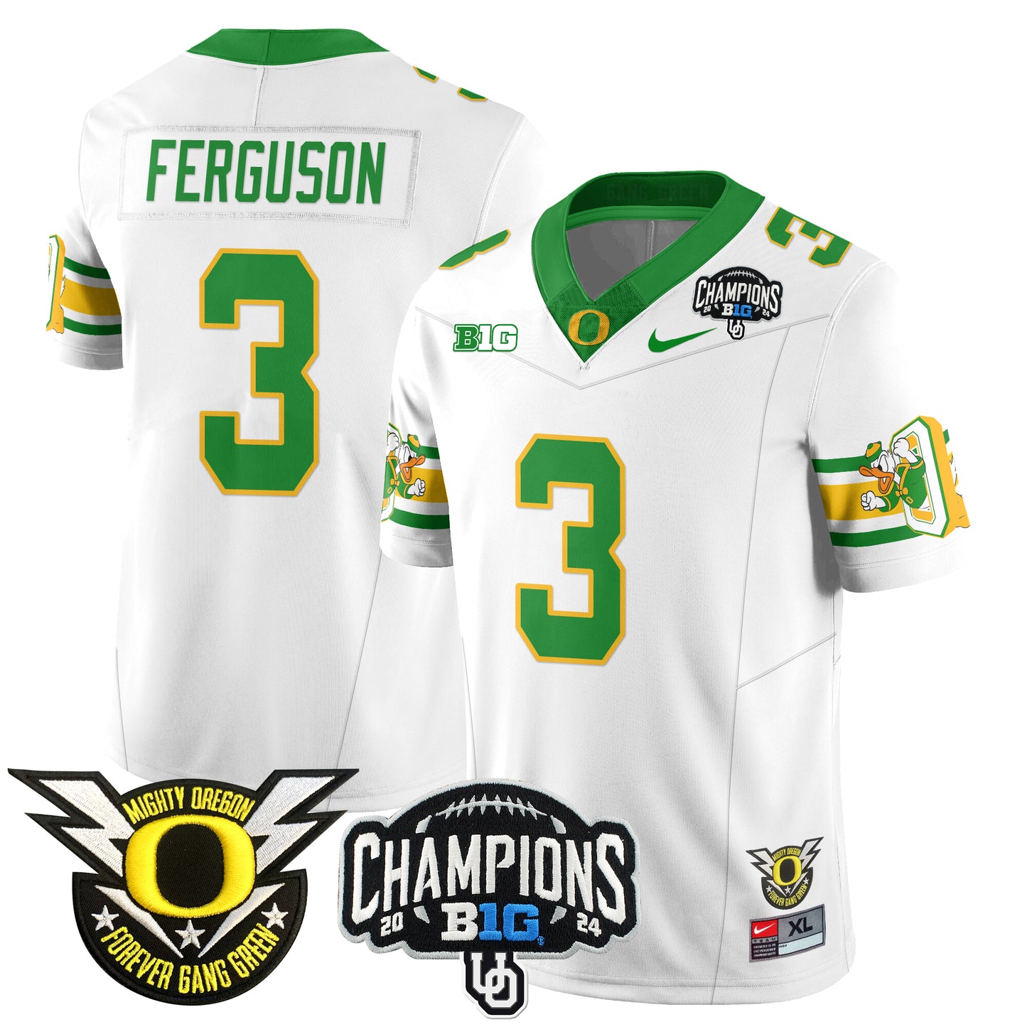 Oregon Ducks 2024 Big Ten Champions Jersey V3 - All Stitched