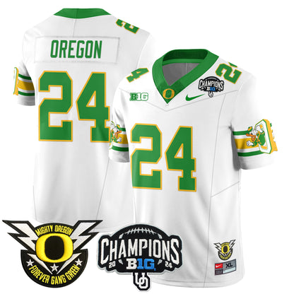 Oregon Ducks 2024 Big Ten Champions Jersey V3 - All Stitched