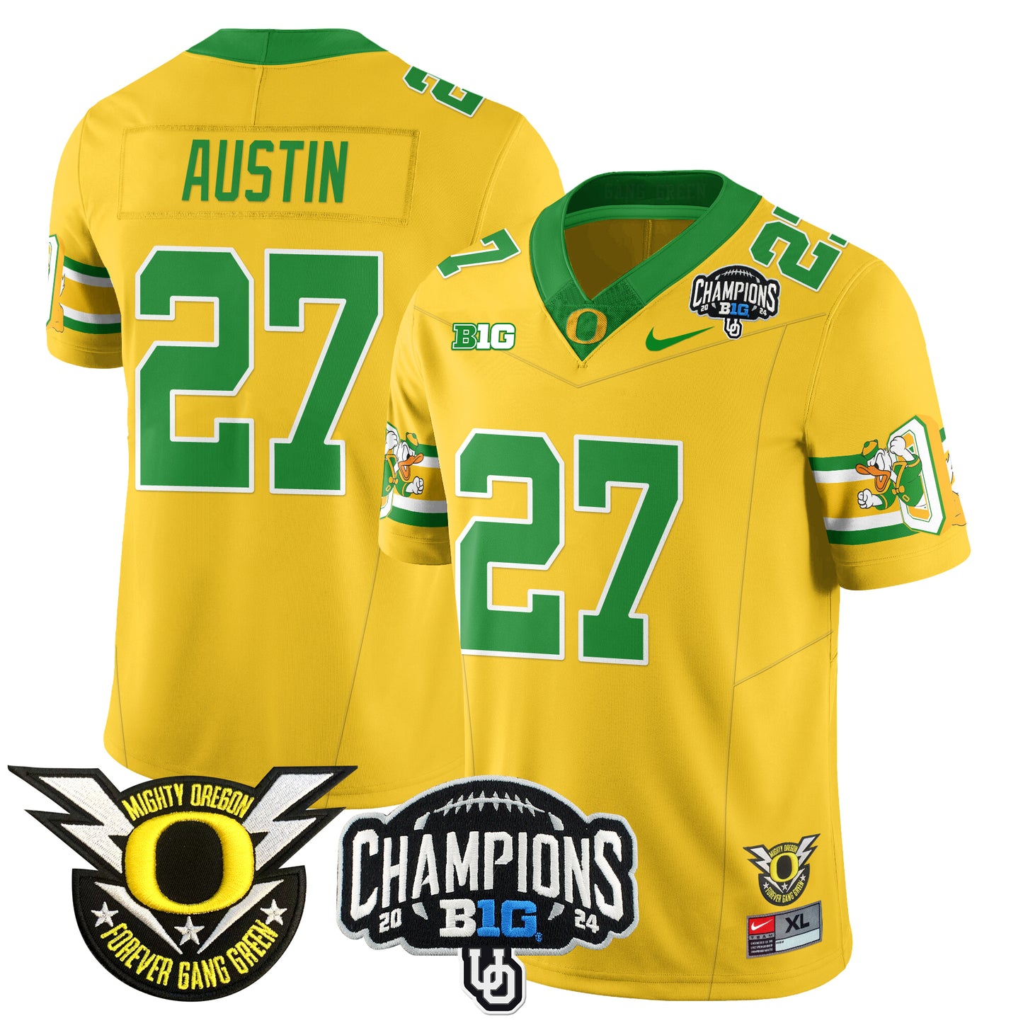 Oregon Ducks 2024 Big Ten Champions Jersey V3 - All Stitched