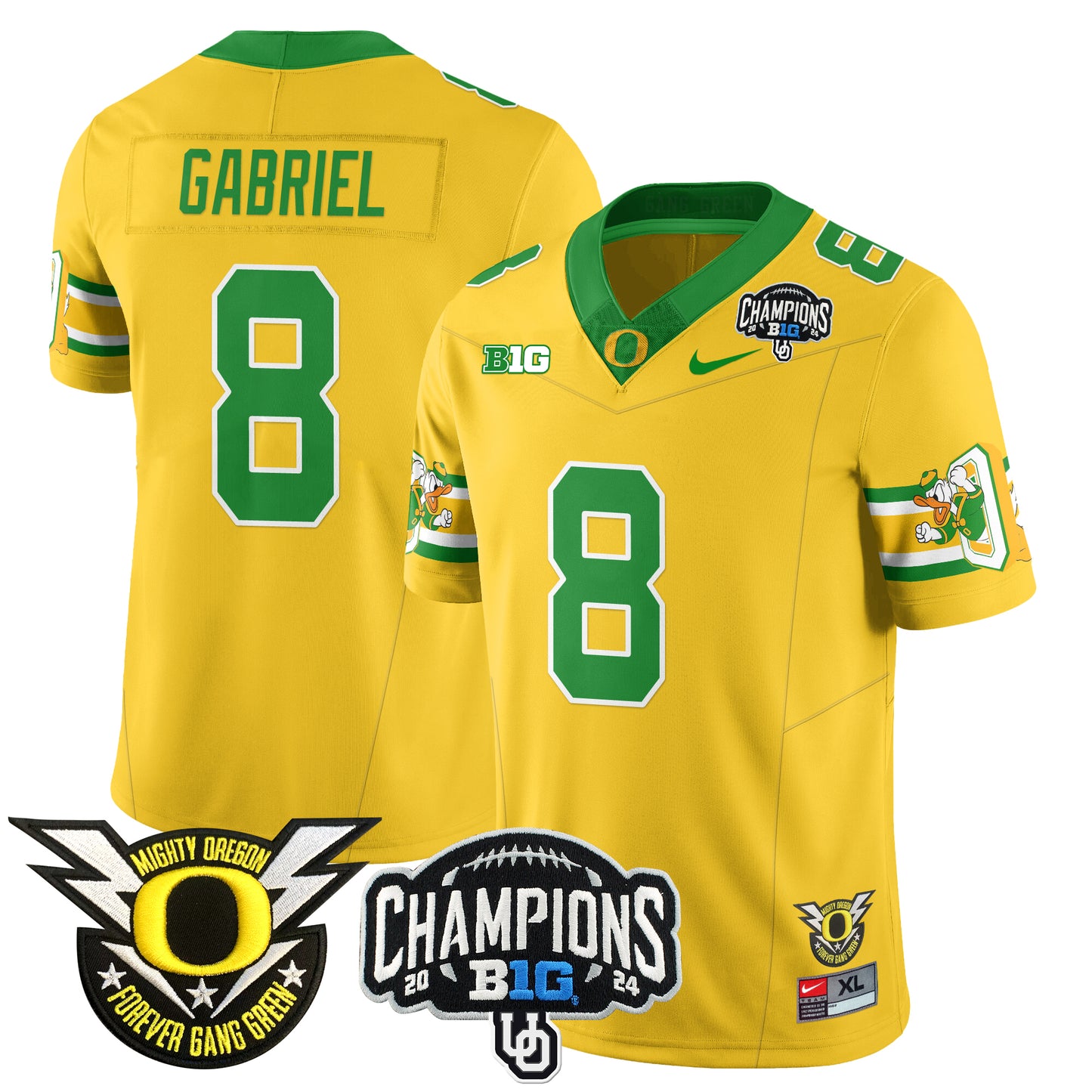 Oregon Ducks 2024 Big Ten Champions Jersey V3 - All Stitched