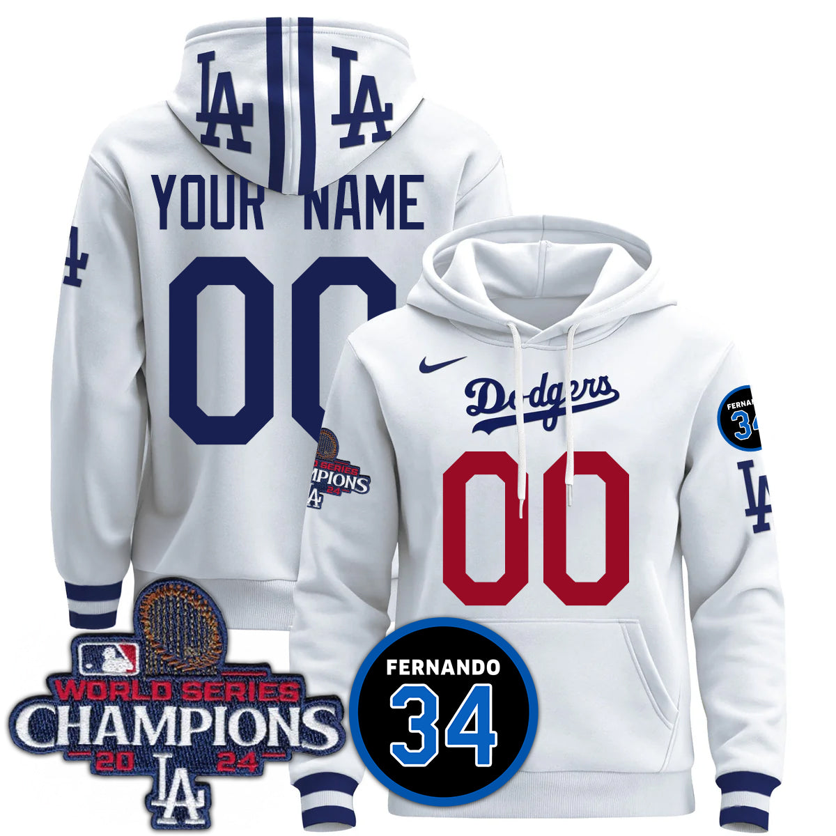 Custom Dodgers World Series Champions 2024 Hoodie