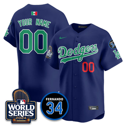 Dodgers Mexico World Series Custom Jersey - All Stitched