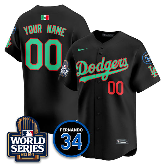 Dodgers Mexico World Series Custom Jersey - All Stitched