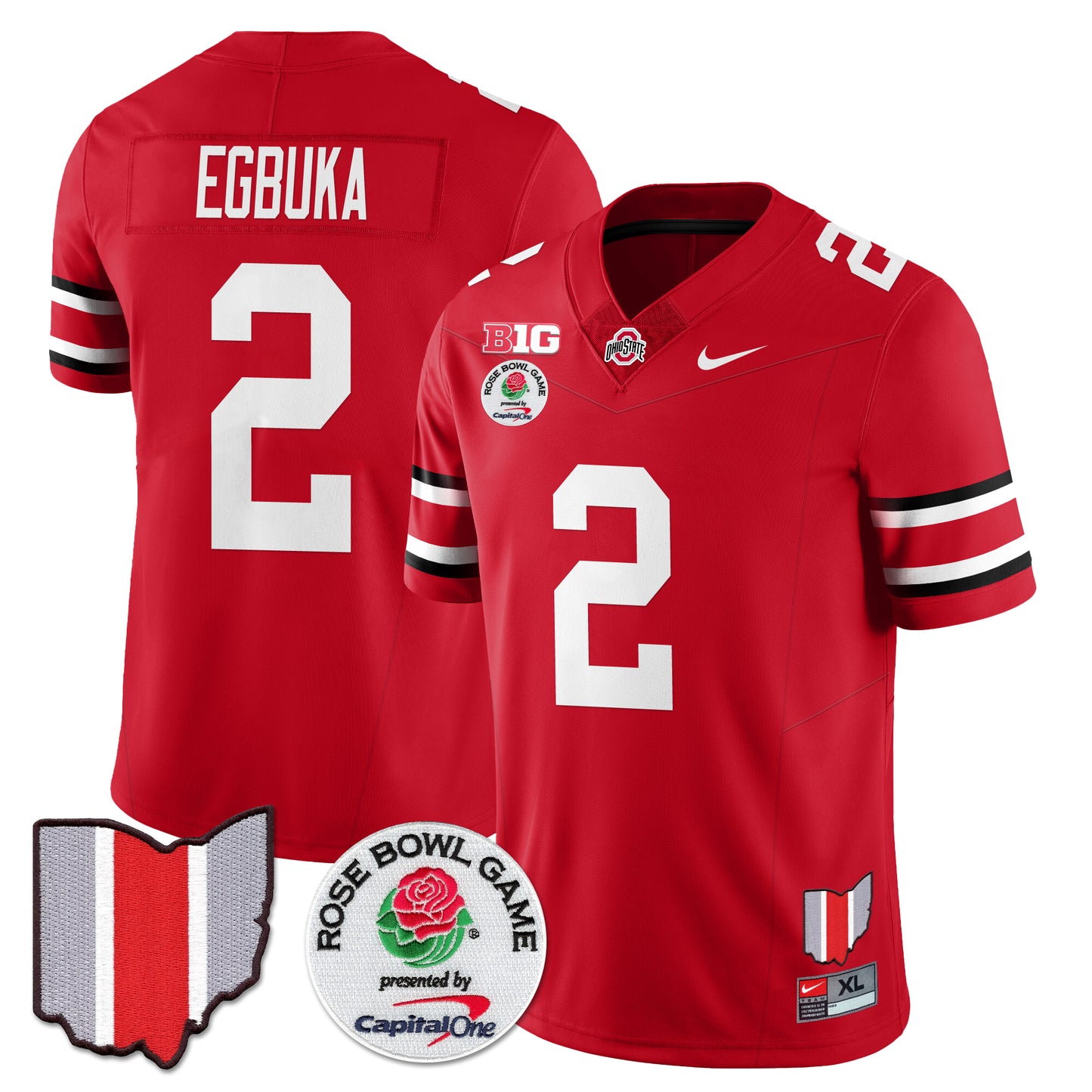 Ohio State Buckeyes 2024 Rose Bowl Vapor Limited Jersey - All Stitched