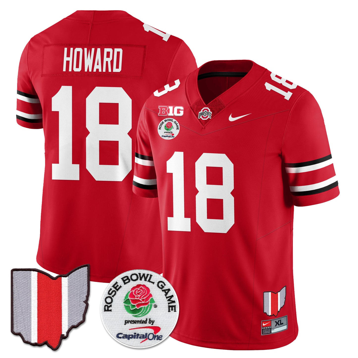 Ohio State Buckeyes 2024 Rose Bowl Vapor Limited Jersey - All Stitched