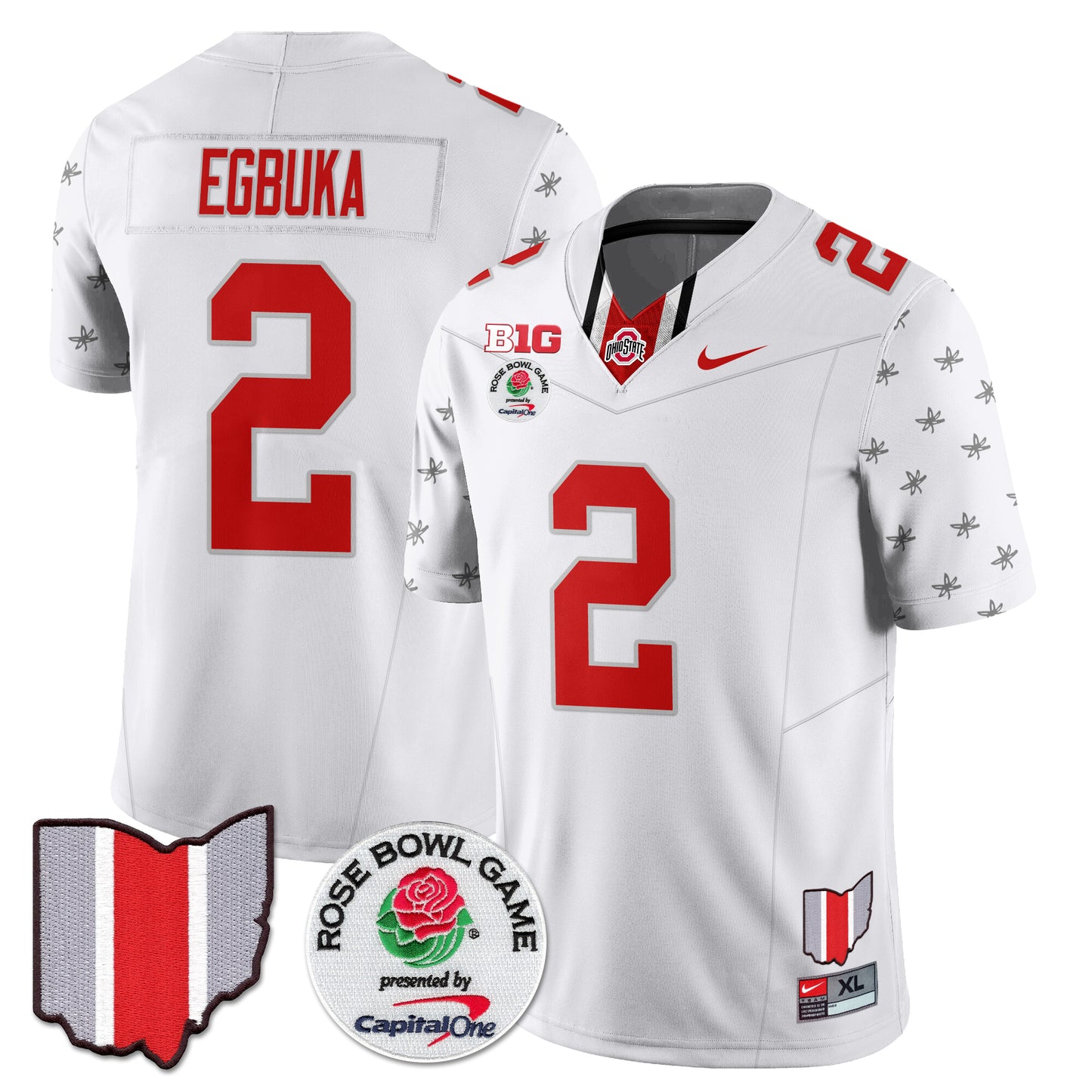 Ohio State Buckeyes 2024 Rose Bowl Vapor Limited Jersey - All Stitched