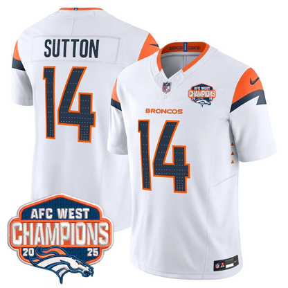 DEN AFC West Champions Patch Vapor Limited Jersey V2 - All Stitched