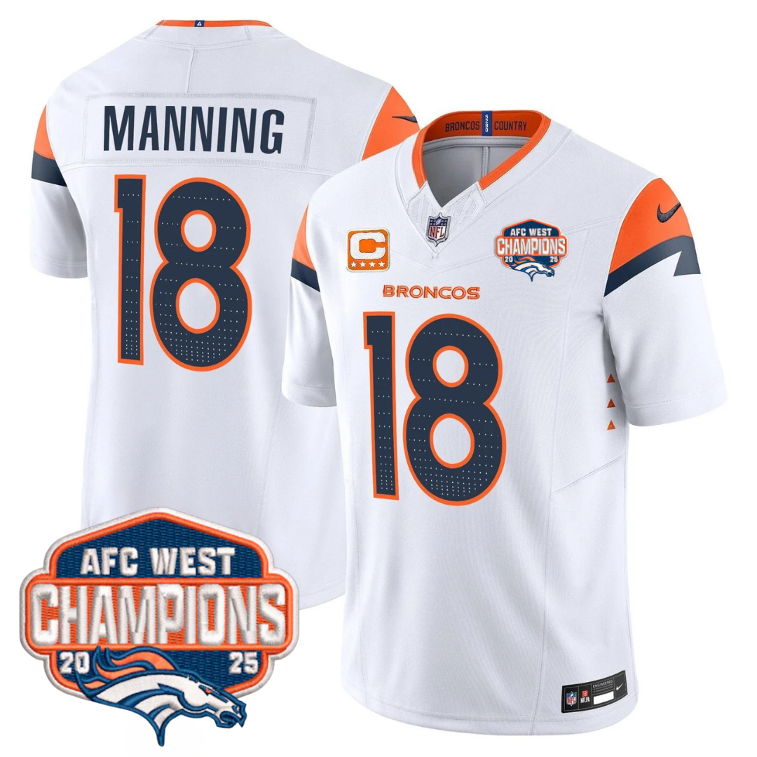 DEN AFC West Champions Patch Vapor Limited Jersey V2 - All Stitched