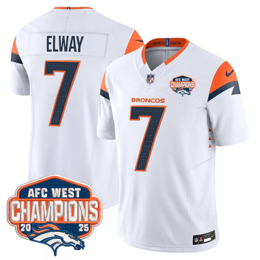 DEN AFC West Champions Patch Vapor Limited Jersey V2 - All Stitched