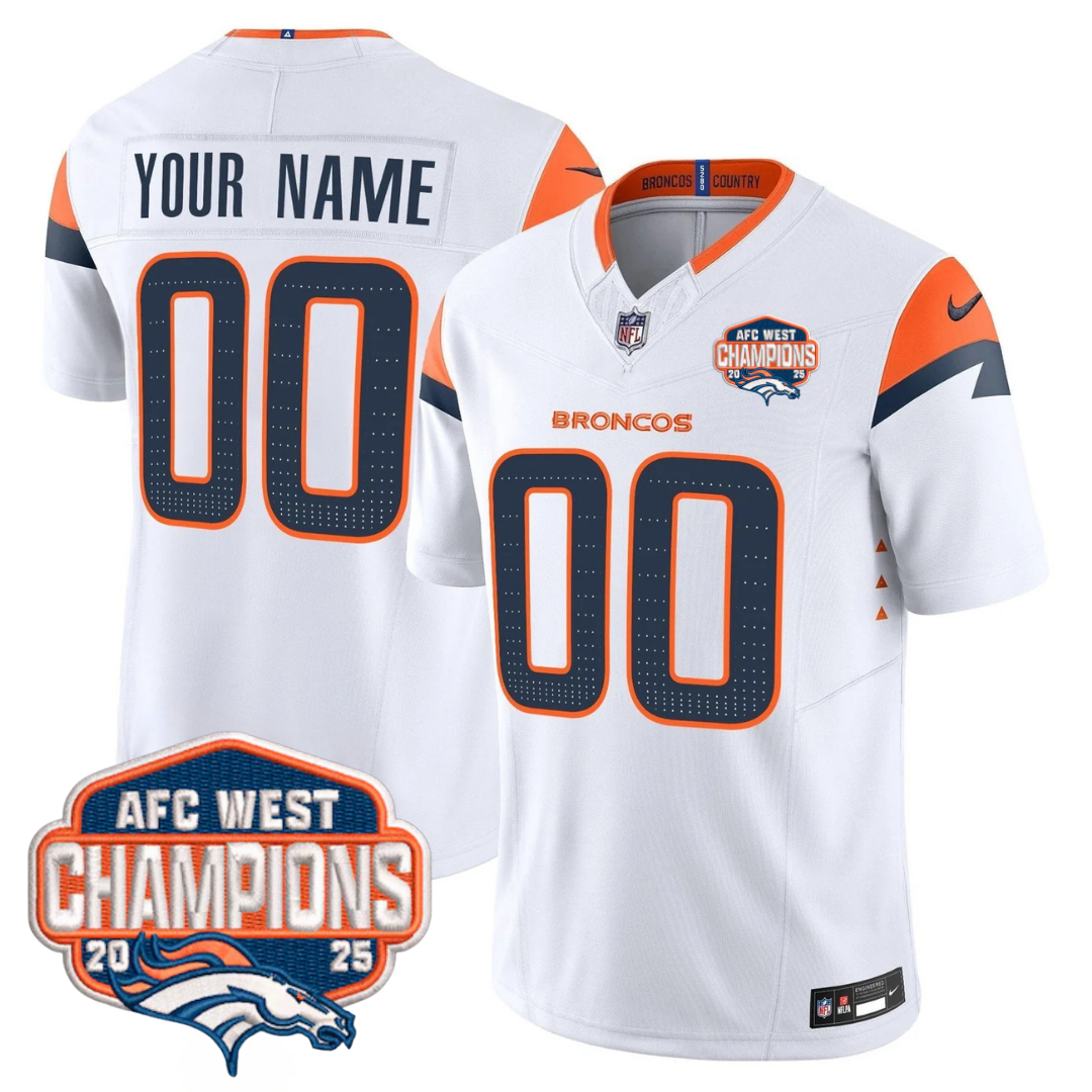 Custom DEN AFC West Champions Patch Vapor Limited Jersey V2 - All Stitched