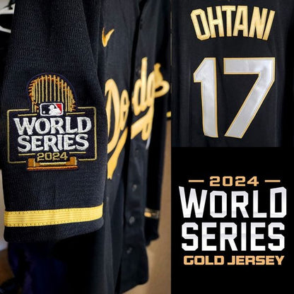 Dodgers 2024 World Series Gold Trim Vapor Premier Limited Custom Jersey V2 - All Stitched