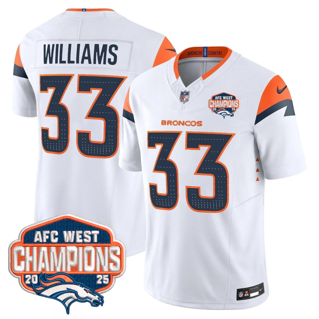 DEN AFC West Champions Patch Vapor Limited Jersey V2 - All Stitched