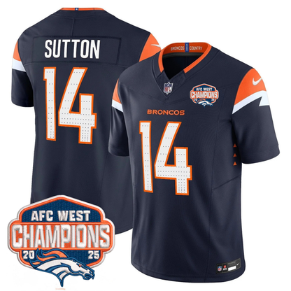 DEN AFC West Champions Patch Vapor Limited Jersey V2 - All Stitched