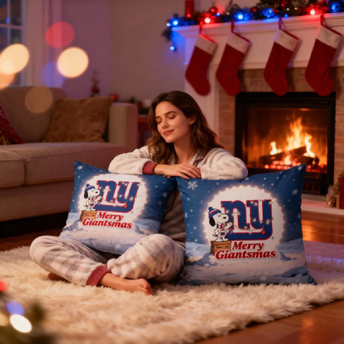 NYG x SNP | Premium Christmas Fleece Blanket & Throw Pillow
