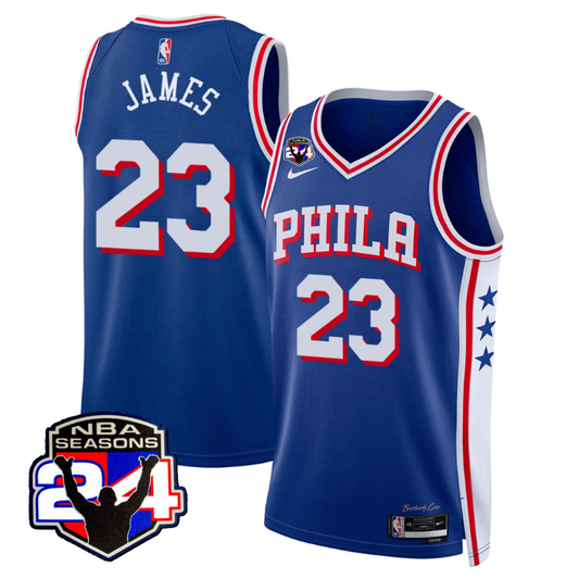 PHI #23 King 24 Basketball  Seasons Patch Jersey - Stitched
