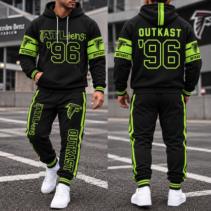 Atlanta Falcons 30th Anniversary ATLiens  Hoodie Pants Set - Printed