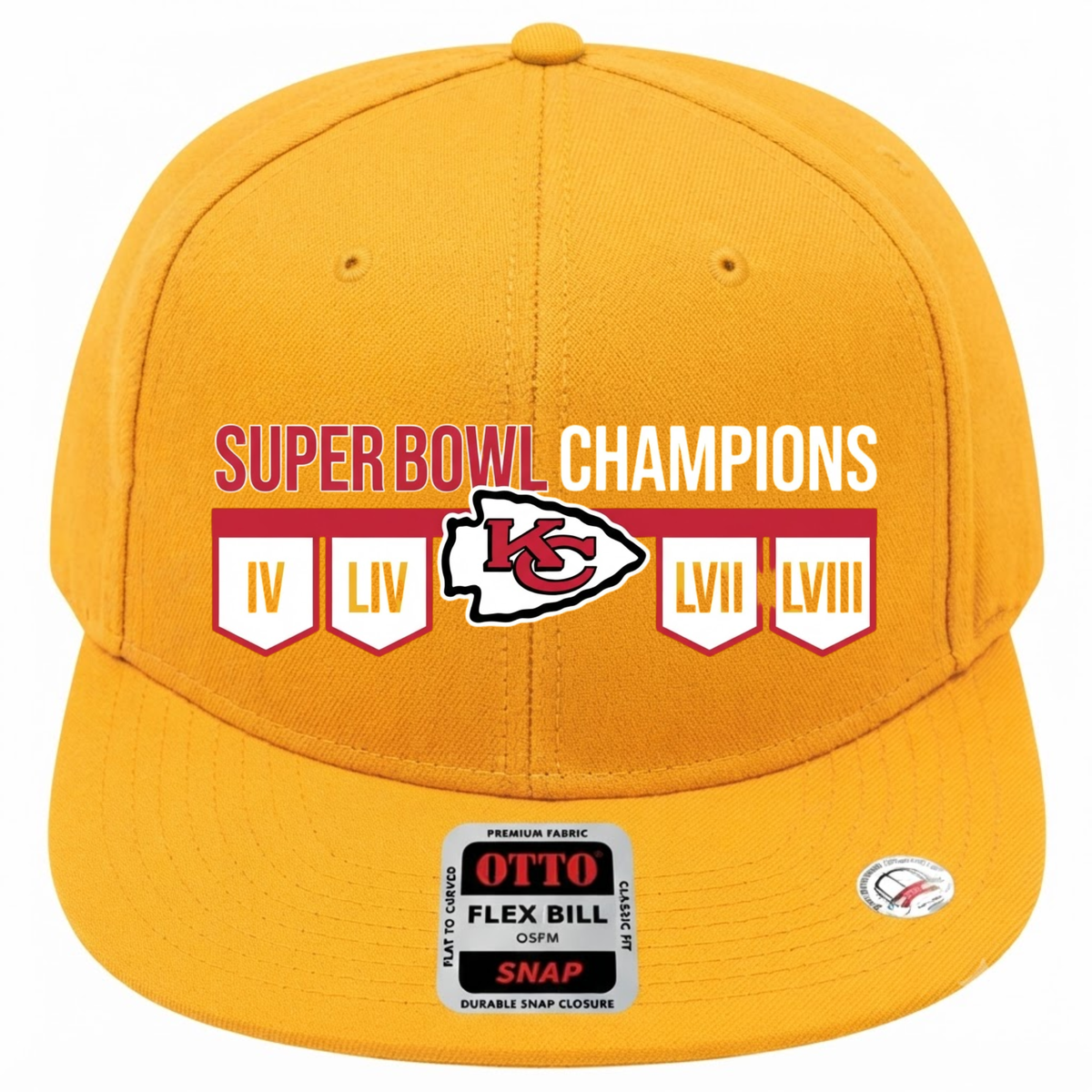KC 4x Super Bowl Champions Snapback Cap - Printed