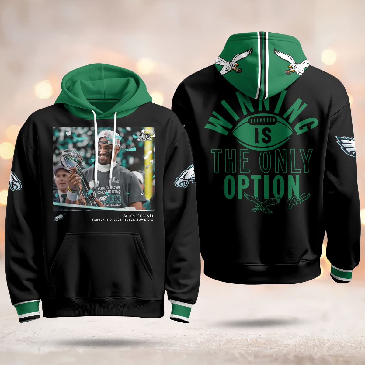 Philadelphia Eagles Super Bowl LIX Champions Hoodie - Printed