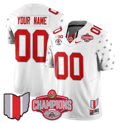 Custom Ohio State Buckeyes 2024 Rose Bowl Champions Jersey - All Stitched