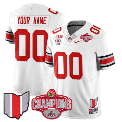 Custom Ohio State Buckeyes 2024 Rose Bowl Champions Jersey - All Stitched