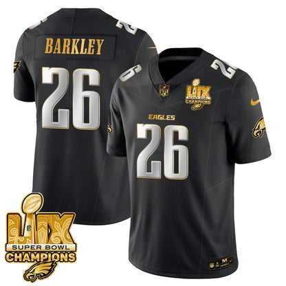 Philadelphia Eagles Super Bowl LIX Champions Gold Vapor Limited Jersey - All Stitched