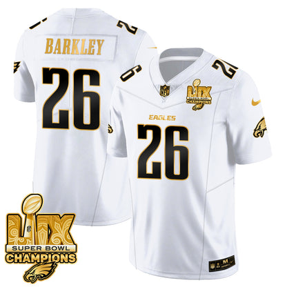 Philadelphia Eagles Super Bowl LIX Champions Gold Vapor Limited Jersey - All Stitched