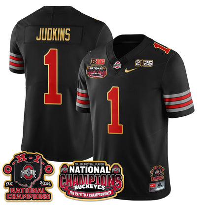 Ohio State Buckeyes 'Heritage Stripe' 2025 CFP Patch - National Champions Jersey N9 - All Stitched