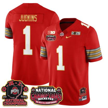 Ohio State Buckeyes 'Heritage Stripe' 2025 CFP Patch - National Champions Jersey N9 - All Stitched