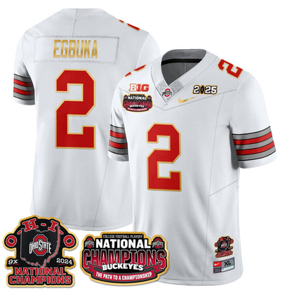 Ohio State Buckeyes 'Heritage Stripe' 2025 CFP Patch - National Champions Jersey N9 - All Stitched