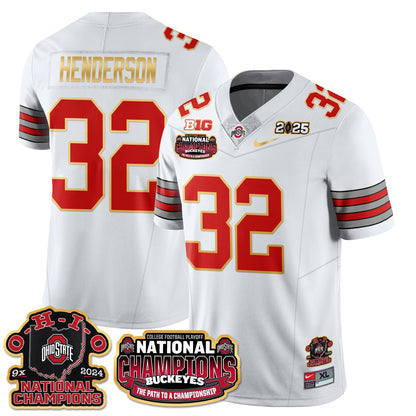 Ohio State Buckeyes 'Heritage Stripe' 2025 CFP Patch - National Champions Jersey N9 - All Stitched