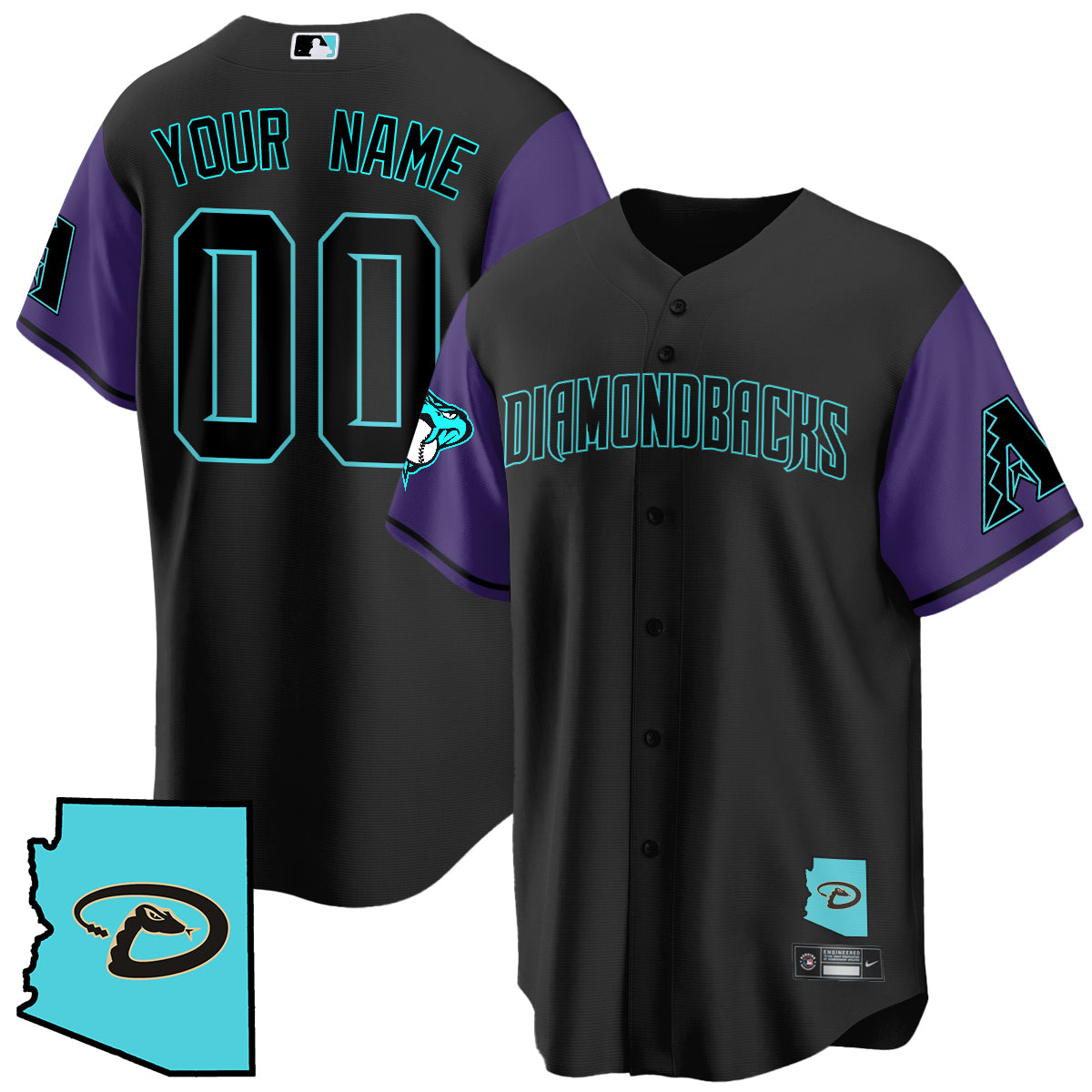 Arizona Diamondbacks Black Alternate Limited Custom Jersey - All Stitched