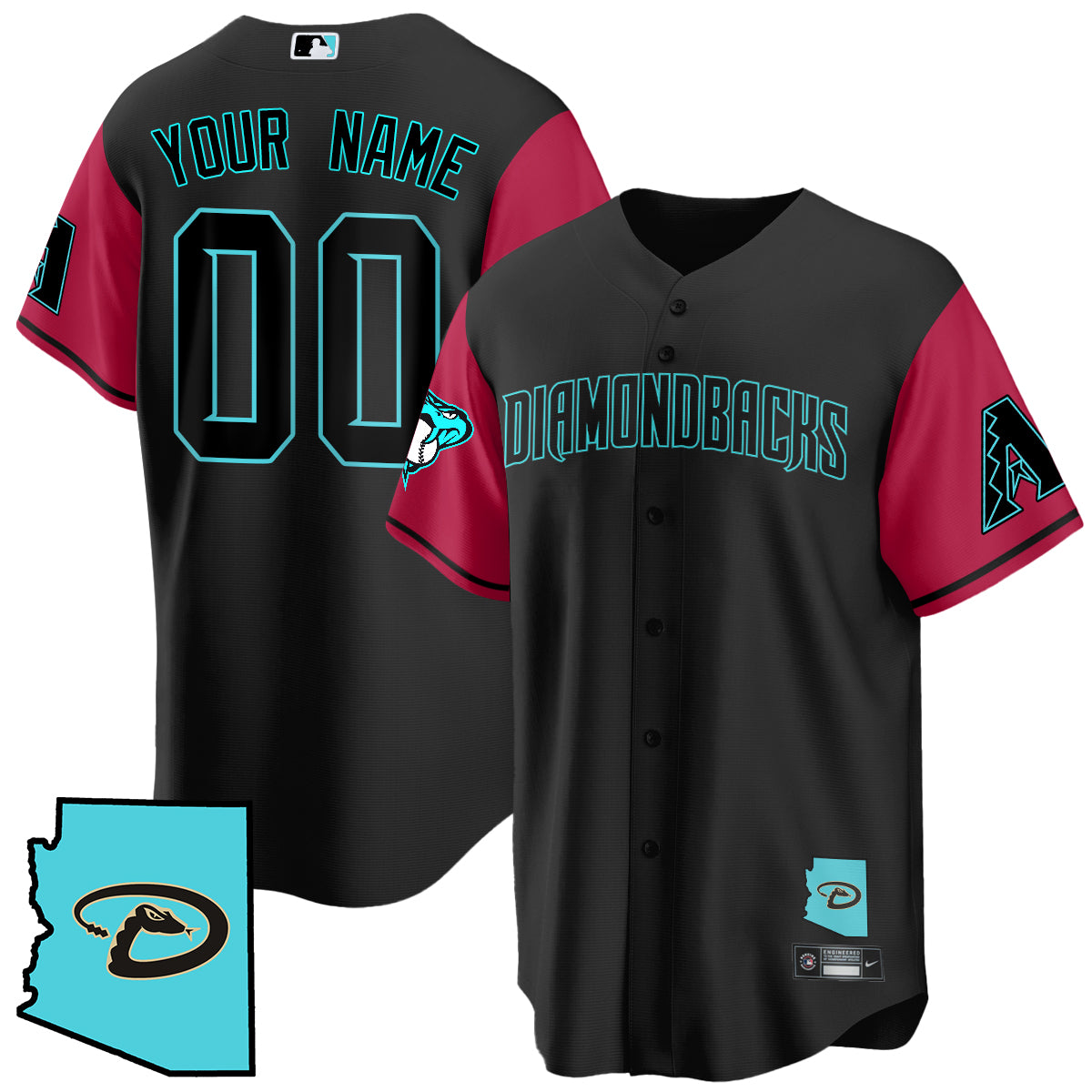 Arizona Diamondbacks Black Alternate Limited Custom Jersey - All Stitched