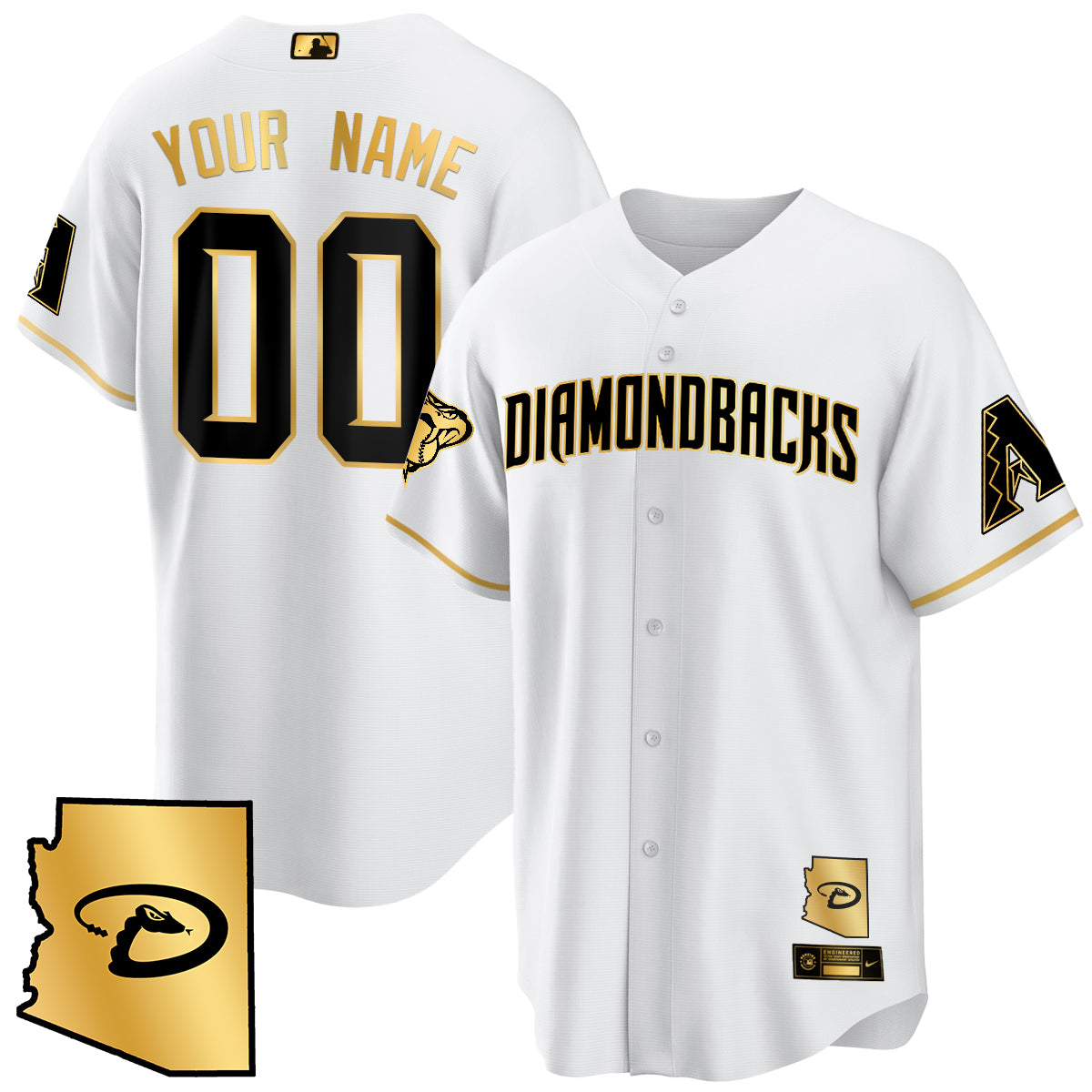 Arizona Diamondbacks Black Alternate Limited Custom Jersey - All Stitched