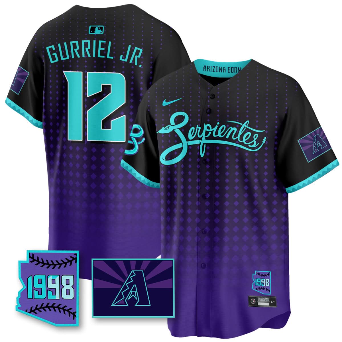 Arizona Diamondbacks Purple for Second “Serpientes” City Connect Jersey - All Stitched