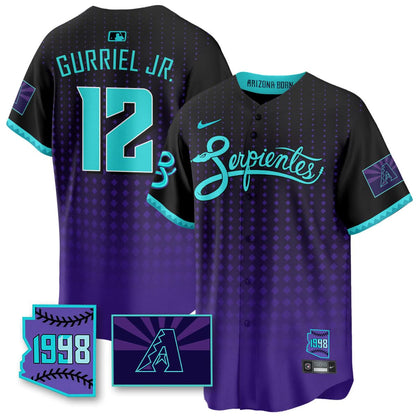 Arizona Diamondbacks Purple for Second “Serpientes” City Connect Jersey - All Stitched
