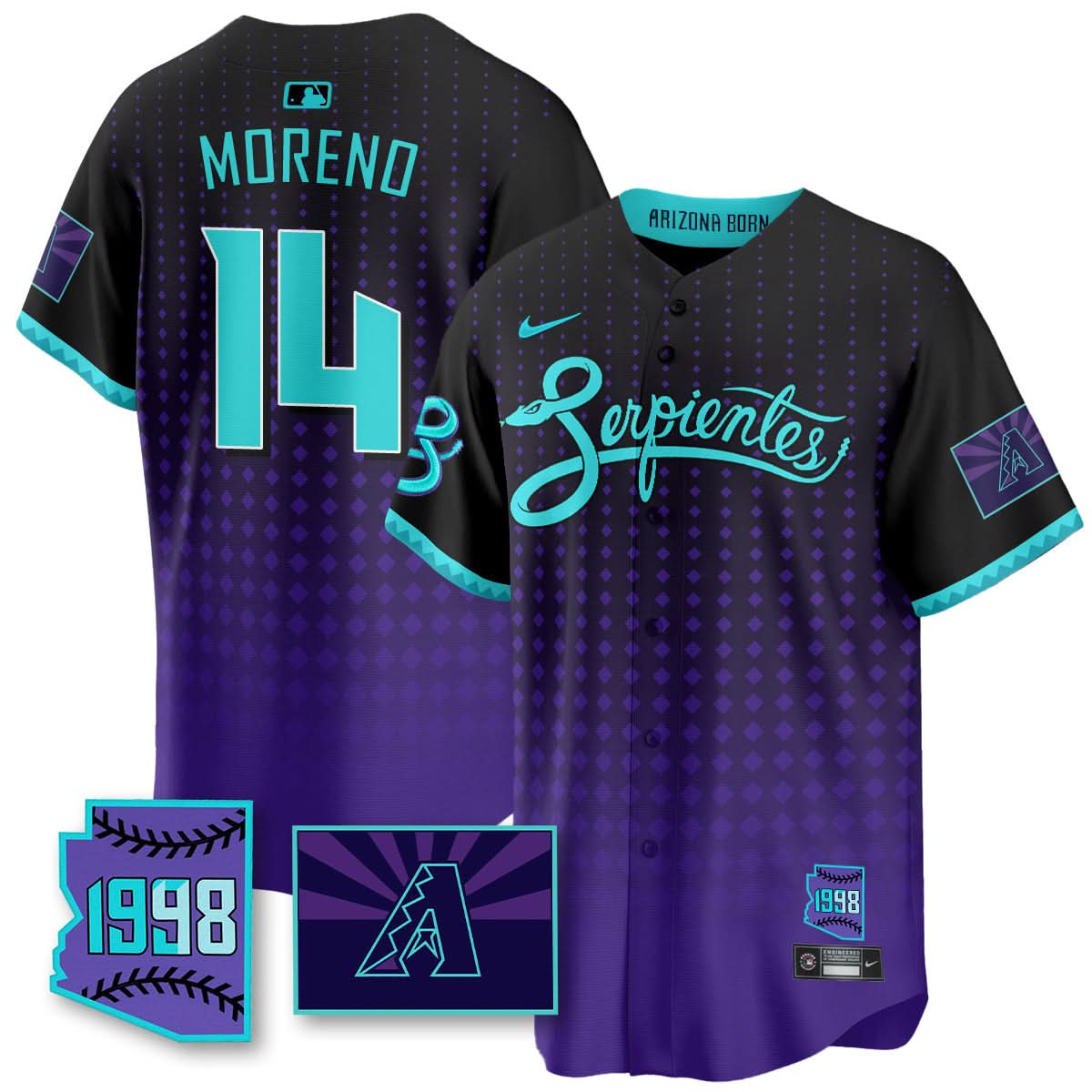 Arizona Diamondbacks Purple for Second “Serpientes” City Connect Jersey - All Stitched