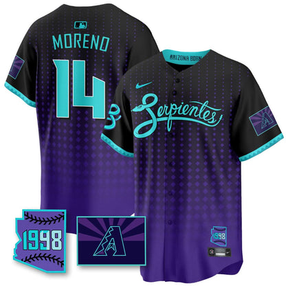 Arizona Diamondbacks Purple for Second “Serpientes” City Connect Jersey - All Stitched