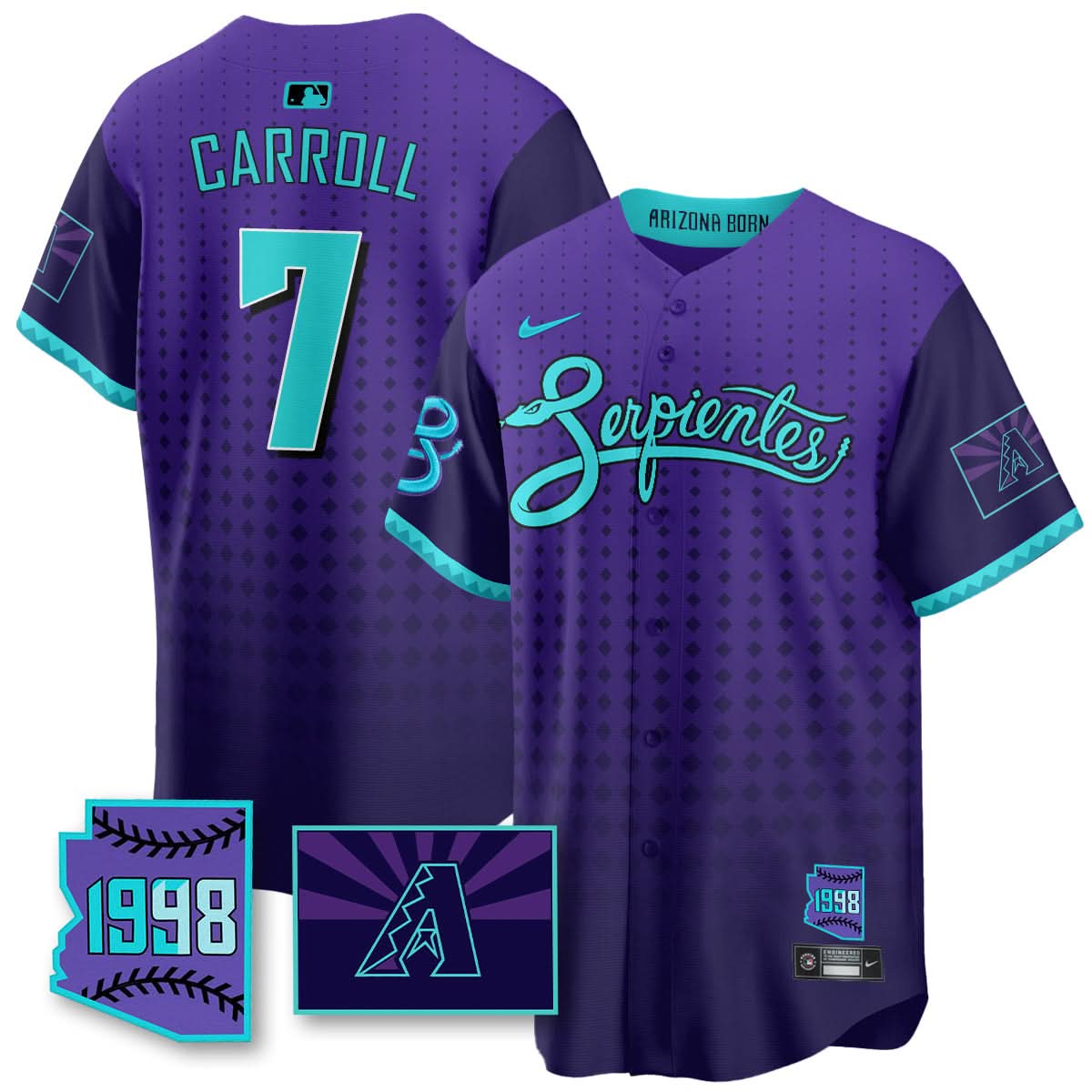 Arizona Diamondbacks Purple for Second “Serpientes” City Connect Jersey - All Stitched