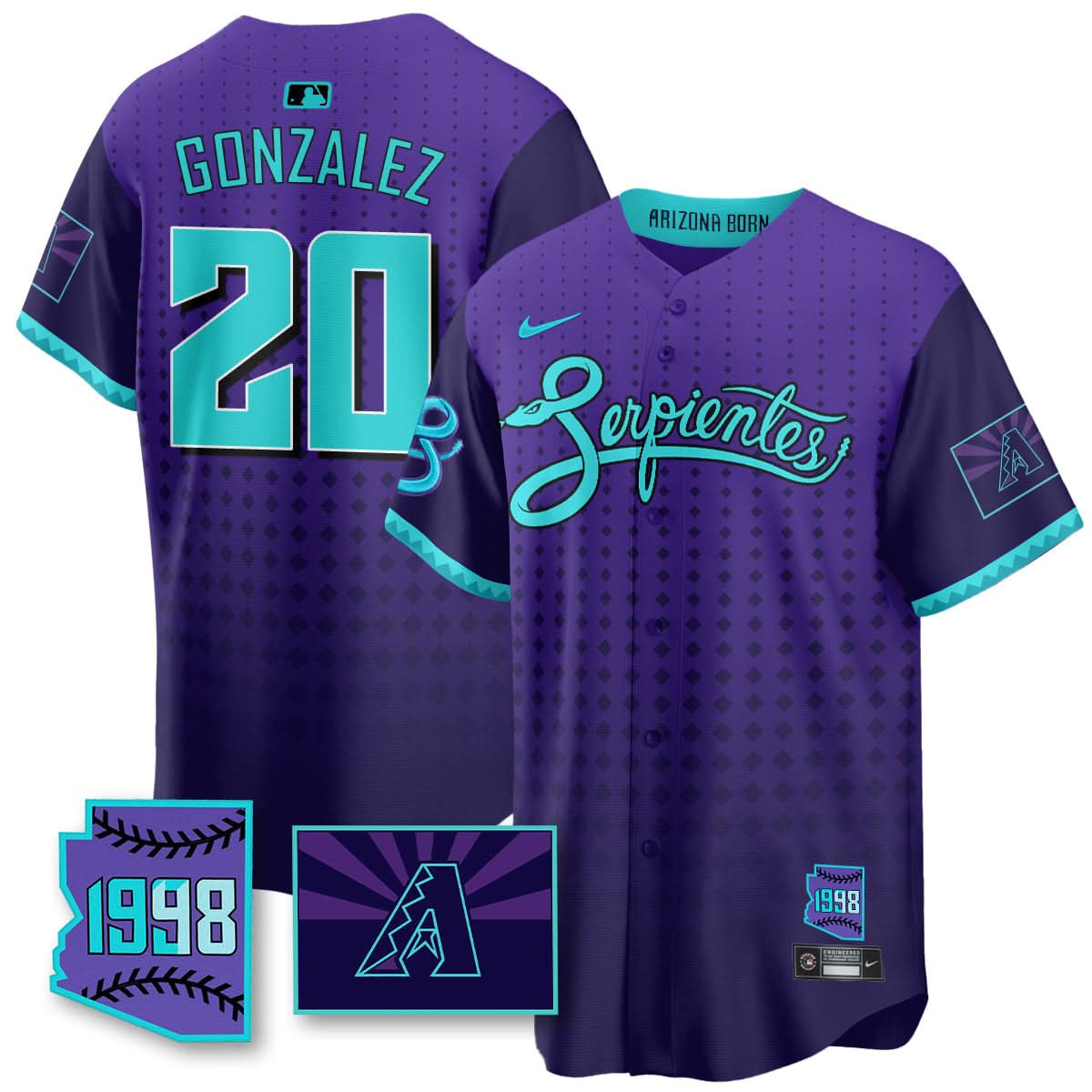 Arizona Diamondbacks Purple for Second “Serpientes” City Connect Jersey - All Stitched